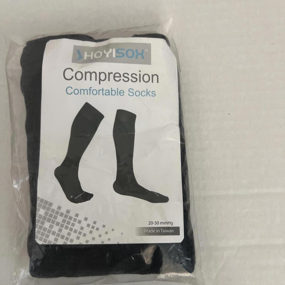 NEW Hoyisox Plus Size Compression Socks, Wide Calf Extra Large, Size 4X Black